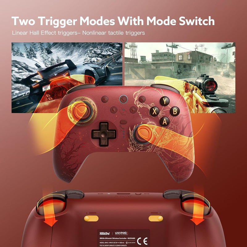 8Bitdo وحدة تحكم لاسلكية Ultimate 2 2.4G، أضواء RGB على شكل نجمة، أقفال زناد قابلة للتعديل، جهاز تحكم مع قاعدة شحن لنظام Windows PC وAndroid - WUCHANG: تعاون الريش الساقطة الرسمي - Image 4